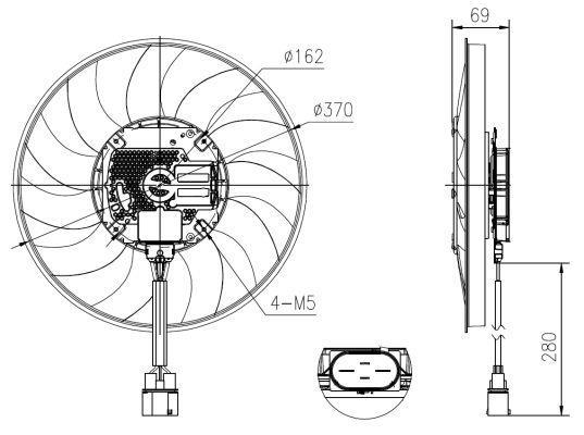 Ventilateur de refroidissement du moteur (Motoventilateur) NRF B.V. ref. 47930