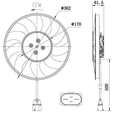 Ventilateur de refroidissement du moteur (Motoventilateur) NRF B.V. ref. 47931