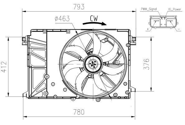 Ventilateur de refroidissement du moteur (Motoventilateur) NRF B.V. ref. 47932