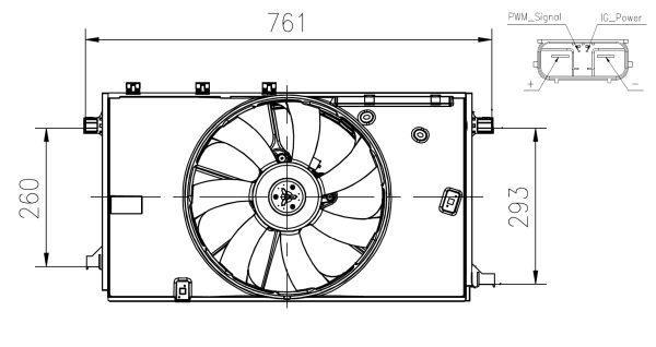 Ventilateur de refroidissement du moteur (Motoventilateur) NRF B.V. ref. 47933