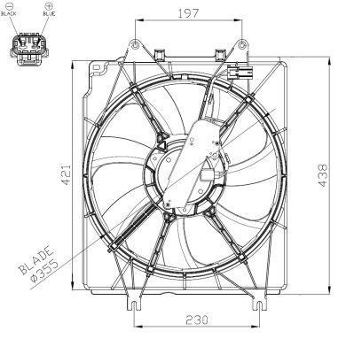 Ventilateur de refroidissement du moteur (Motoventilateur) NRF B.V. ref. 47934