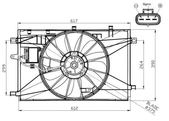 Ventilateur de refroidissement du moteur (Motoventilateur) NRF B.V. ref. 47937