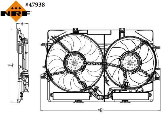 Ventilateur de refroidissement du moteur (Motoventilateur) NRF B.V. ref. 47938