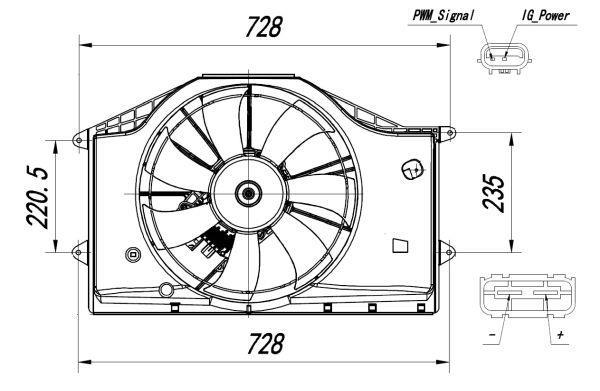 Ventilateur de refroidissement du moteur (Motoventilateur) NRF B.V. ref. 47939