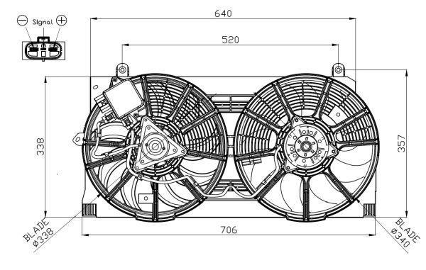 Ventilateur de refroidissement du moteur (Motoventilateur) NRF B.V. ref. 47940