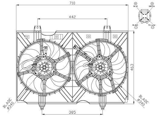 Ventilateur de refroidissement du moteur (Motoventilateur) NRF B.V. ref. 47942