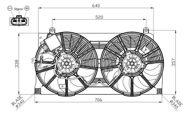 Ventilateur de refroidissement du moteur (Motoventilateur) NRF B.V. ref. 47943