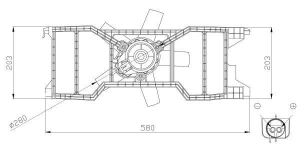 Ventilateur de refroidissement du moteur (Motoventilateur) NRF B.V. ref. 47944