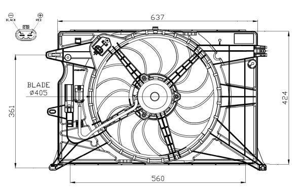 Ventilateur de refroidissement du moteur (Motoventilateur) NRF B.V. ref. 47948