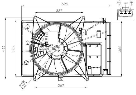 Ventilateur de refroidissement du moteur (Motoventilateur) NRF B.V. ref. 47949