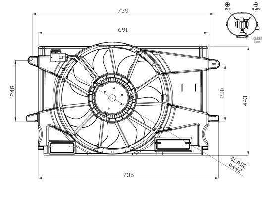Ventilador, refrigeración del motor NRF B.V. ref. 47951