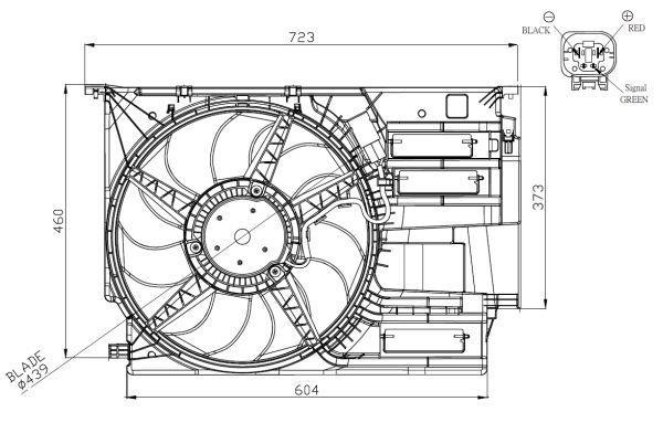 Ventilateur de refroidissement du moteur (Motoventilateur) NRF B.V. ref. 47954