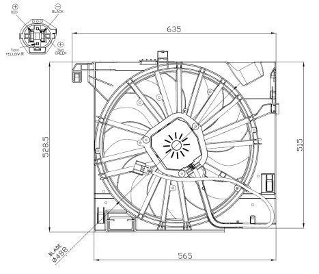 Ventilateur de refroidissement du moteur (Motoventilateur) NRF B.V. ref. 47955
