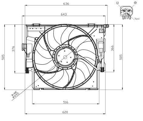 Ventilateur de refroidissement du moteur (Motoventilateur) NRF B.V. ref. 47956