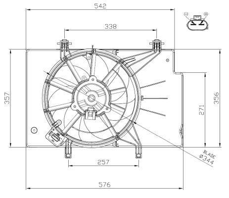 Ventilateur de refroidissement du moteur (Motoventilateur) NRF B.V. ref. 47957