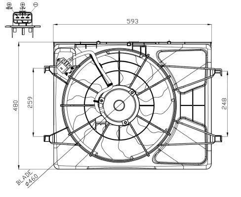 Ventilateur de refroidissement du moteur (Motoventilateur) NRF B.V. ref. 47958