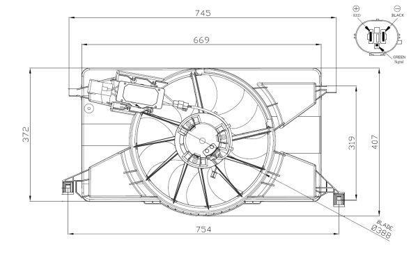 Ventilador, refrigeración del motor NRF B.V. ref. 47959