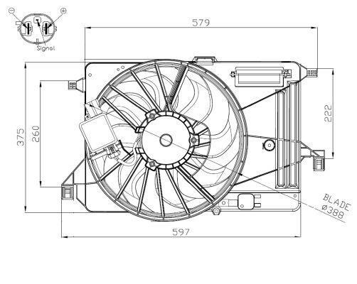 Ventilateur de refroidissement du moteur (Motoventilateur) NRF B.V. ref. 47964