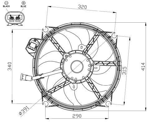 Ventilateur de refroidissement du moteur (Motoventilateur) NRF B.V. ref. 47965