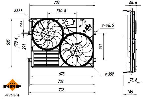 Ventilateur de refroidissement du moteur (Motoventilateur) NRF B.V. ref. 47994