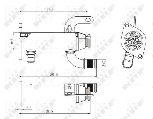 Radiateur, réaspiration des gaz d'échappement NRF B.V. ref. 48006