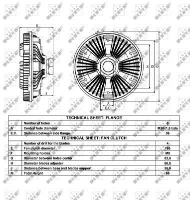Embrayage, ventilateur de radiateur (Embrayage ventilateur moteur) NRF B.V. ref. 49040