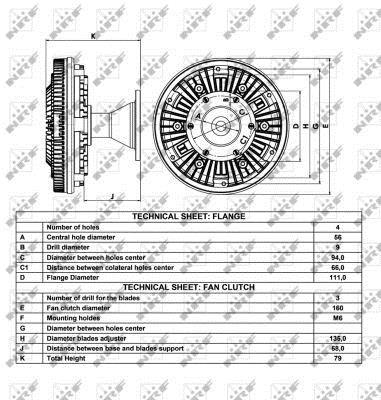 Embrayage, ventilateur de radiateur (Embrayage ventilateur moteur) NRF B.V. ref. 49063