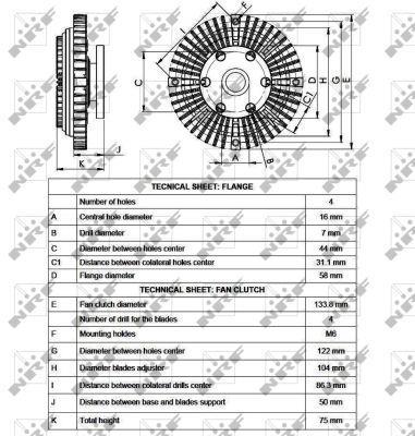 Embrayage, ventilateur de radiateur (Embrayage ventilateur moteur) NRF B.V. ref. 49524