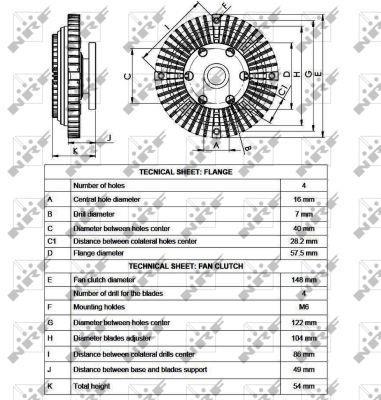 Embrayage, ventilateur de radiateur (Embrayage ventilateur moteur) NRF B.V. ref. 49548