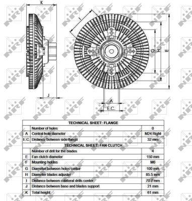 Embrague viscoso, ventilador del radiador NRF B.V. ref. 49551