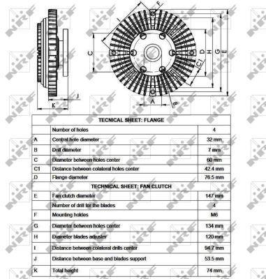 Embrayage, ventilateur de radiateur (Embrayage ventilateur moteur) NRF B.V. 49556