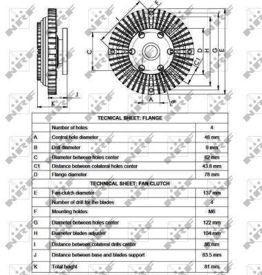 Embrayage, ventilateur de radiateur (Embrayage ventilateur moteur) NRF B.V. ref. 49559