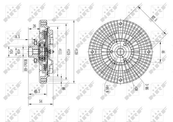 Embrayage, ventilateur de radiateur (Embrayage ventilateur moteur) NRF B.V. ref. 49566
