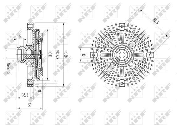 Embrayage, ventilateur de radiateur (Embrayage ventilateur moteur) NRF B.V. ref. 49567
