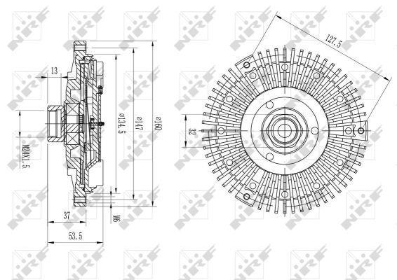 Embrayage, ventilateur de radiateur (Embrayage ventilateur moteur) NRF B.V. ref. 49568