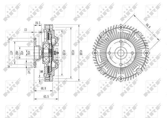 Embrayage, ventilateur de radiateur (Embrayage ventilateur moteur) NRF B.V. ref. 49571