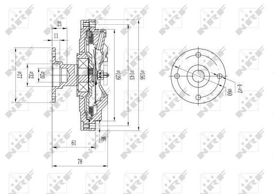 Embrayage, ventilateur de radiateur (Embrayage ventilateur moteur) NRF B.V. ref. 49573