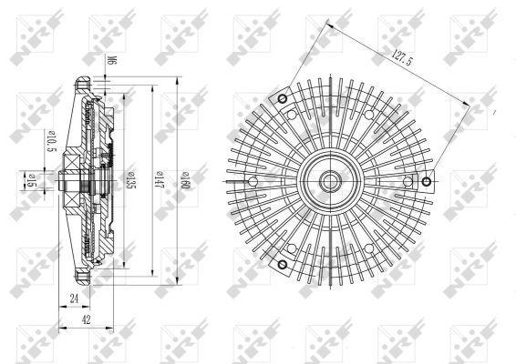 Embrayage, ventilateur de radiateur (Embrayage ventilateur moteur) NRF B.V. ref. 49575