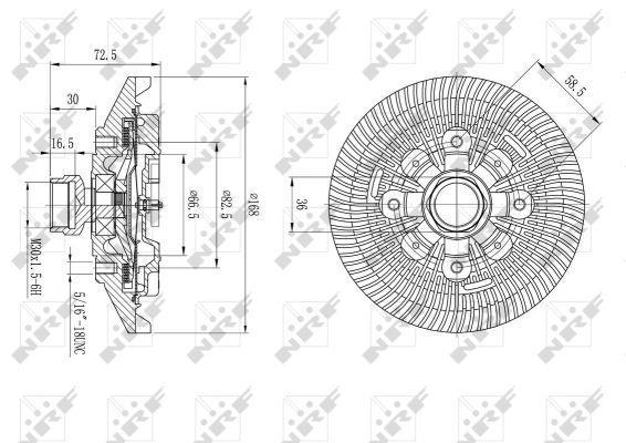 Embrayage, ventilateur de radiateur (Embrayage ventilateur moteur) NRF B.V. ref. 49577