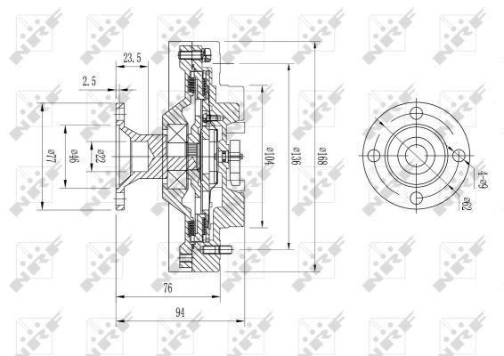 Embrayage, ventilateur de radiateur (Embrayage ventilateur moteur) NRF B.V. ref. 49579