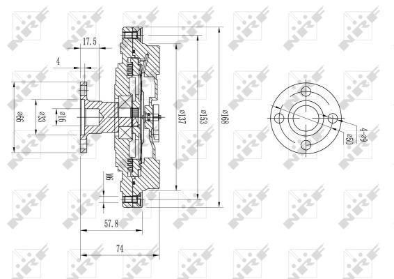 Embrayage, ventilateur de radiateur (Embrayage ventilateur moteur) NRF B.V. ref. 49580