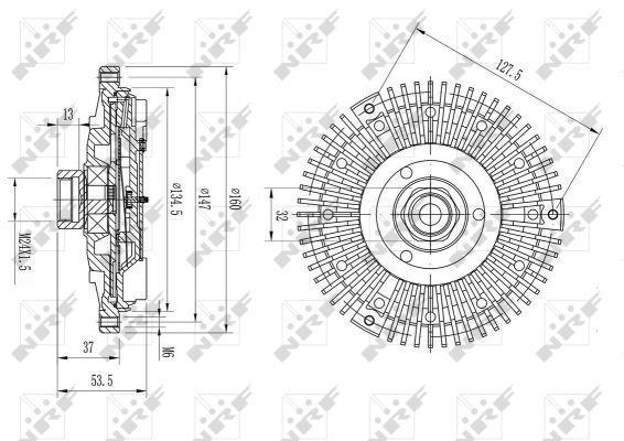 Embrayage, ventilateur de radiateur (Embrayage ventilateur moteur) NRF B.V. ref. 49581