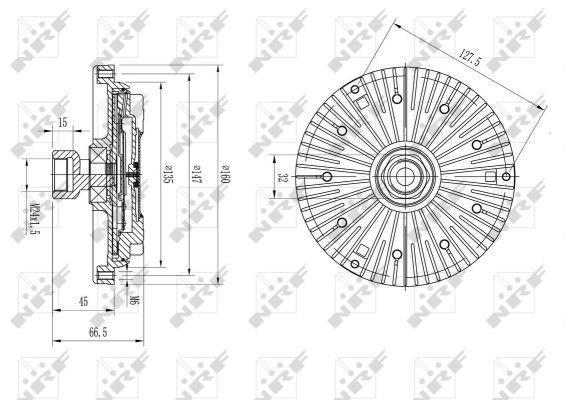 Embrayage, ventilateur de radiateur (Embrayage ventilateur moteur) NRF B.V. ref. 49582