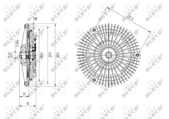 Embrayage, ventilateur de radiateur (Embrayage ventilateur moteur) NRF B.V. ref. 49583