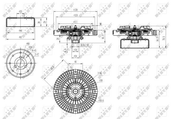 Embrayage, ventilateur de radiateur (Embrayage ventilateur moteur) NRF B.V. ref. 49584