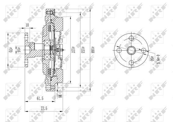 Embrayage, ventilateur de radiateur (Embrayage ventilateur moteur) NRF B.V. ref. 49586