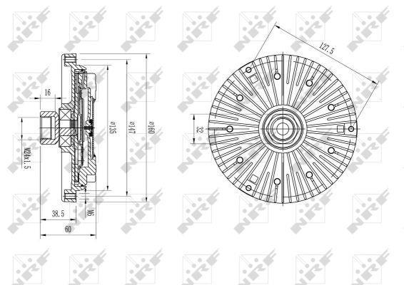 Embrayage, ventilateur de radiateur (Embrayage ventilateur moteur) NRF B.V. ref. 49589