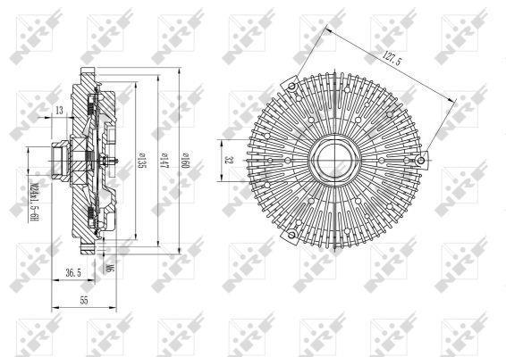 Embrayage, ventilateur de radiateur (Embrayage ventilateur moteur) NRF B.V. ref. 49590