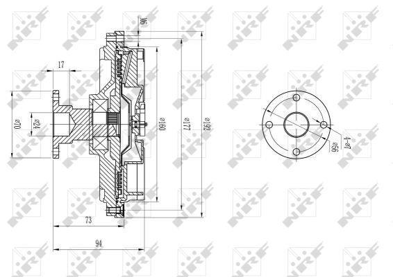 Embrayage, ventilateur de radiateur (Embrayage ventilateur moteur) NRF B.V. ref. 49591