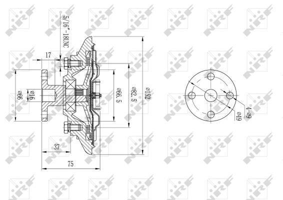 Embrayage, ventilateur de radiateur (Embrayage ventilateur moteur) NRF B.V. ref. 49592